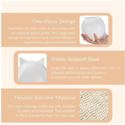 Unbranded 2 Pieces Large Sphere Resin Mold, Seamless Globe Epoxy Resin Casting Mold for DI Unbranded 2 Pieces Large Sphere Resin Mold, Seamless Globe Epoxy Resin Casting Mold for DI