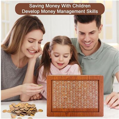 Unbranded Money Saving Box, Wooden Cash for Kids and Adults, Reusable Money Box with Count Unbranded Money Saving Box, Wooden Cash for Kids and Adults, Reusable Money Box with Count