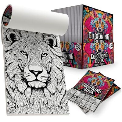 SOL 24pk Bulk A4 Adult Colouring Book, 80 Sheets with Assorted Designs for Stres SOL 24pk Bulk A4 Adult Colouring Book, 80 Sheets with Assorted Designs for Stres