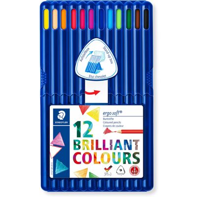 STAEDTLER 157 SB12 Ergosoft Triangular Colouring Pencils - Assorted Colours (Pac STAEDTLER 157 SB12 Ergosoft Triangular Colouring Pencils - Assorted Colours (Pac