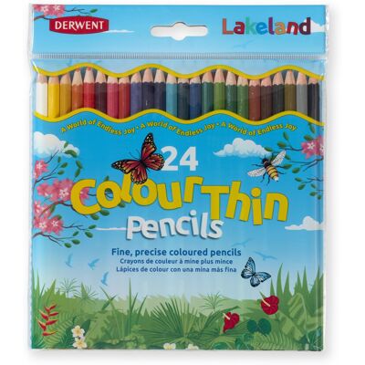 Derwent Lakeland Colouring Pencils for Kids - Pack of 24 Colourthin Coloured Pen Derwent Lakeland Colouring Pencils for Kids - Pack of 24 Colourthin Coloured Pen