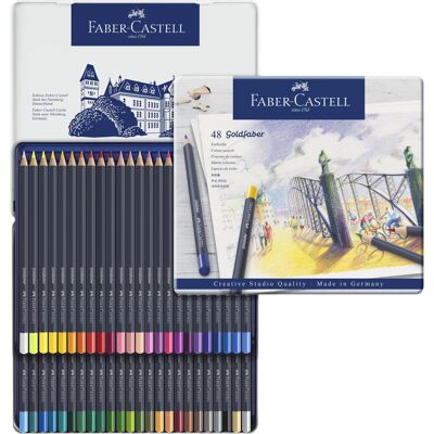 Castell Creative Studio Goldfaber Colour Pencil, Multicoloured Tin of 48 P Castell Creative Studio Goldfaber Colour Pencil, Multicoloured Tin of 48 P