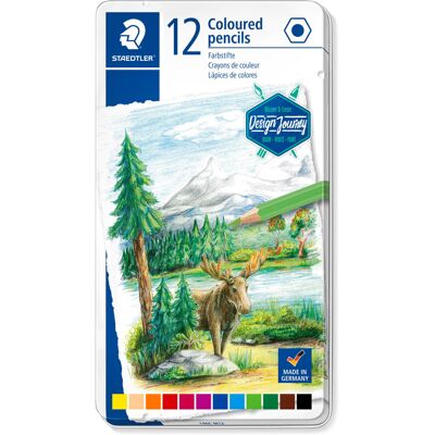STAEDTLER 146C M12 Design Journey Colouring Pencils - Assorted Colours (Tin of 1 STAEDTLER 146C M12 Design Journey Colouring Pencils - Assorted Colours (Tin of 1