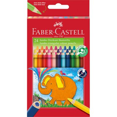 Faber Castell 116524 Triangular Jumbo Coloured Pencils (Pack of 24) Faber Castell 116524 Triangular Jumbo Coloured Pencils (Pack of 24)