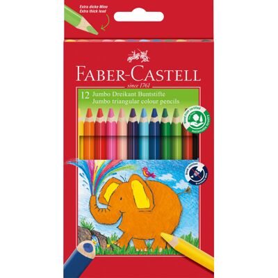 Faber Castell 116501 Triangular Jumbo Coloured Pencil (Pack of 12) Faber Castell 116501 Triangular Jumbo Coloured Pencil (Pack of 12)