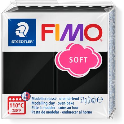 STAEDTLER 8020-9 FIMO Soft Oven-Hardening Polymer Modelling Clay - Black (1 x 57 STAEDTLER 8020-9 FIMO Soft Oven-Hardening Polymer Modelling Clay - Black (1 x 57