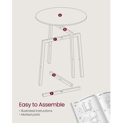 VASAGLE - KDT080B01 - Ebony black - Dining table VASAGLE - KDT080B01 - Ebony black - Dining table