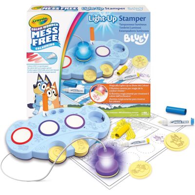 CRAYOLA Bluey Color Wonder Magic Light-Up Stamper Includes 10 Bluey Stamps, 3 CRAYOLA Bluey Color Wonder Magic Light-Up Stamper Includes 10 Bluey Stamps, 3
