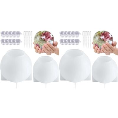 Unbranded 4 Pieces Large Sphere Resin Mold, Seamless Globe Epoxy Resin Casting Mold for DI Unbranded 4 Pieces Large Sphere Resin Mold, Seamless Globe Epoxy Resin Casting Mold for DI
