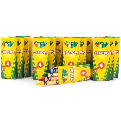 Crayola 12 Boxes 4-ct. Crayon Party Favor Pack Colors Crayola 12 Boxes 4-ct. Crayon Party Favor Pack Colors