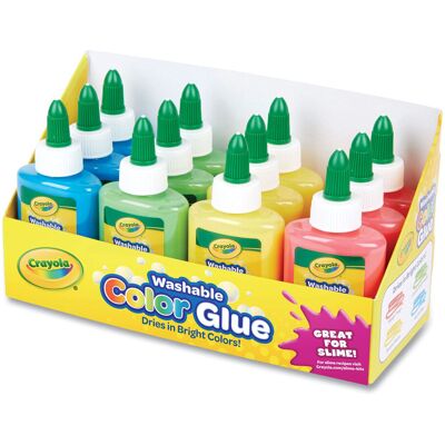CRAYOLA Washable Color Glue PK Tray, us:one size, Multicolor 12/Pkg CRAYOLA Washable Color Glue PK Tray, us:one size, Multicolor 12/Pkg