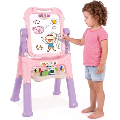 (Pink & purple) The Magic Toy Shop - Kids Folding Double-Sided Magnetic Easel (Pink & purple) The Magic Toy Shop - Kids Folding Double-Sided Magnetic Easel