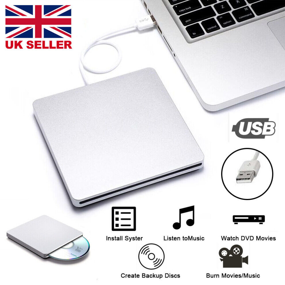 Unbranded USB External Slot DVD CD RW Drive Burner Super drive Apple Mac book