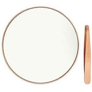 TWEEZERMAN Rose Gold Mini Slant Tweezer and 10x Mirror TWEEZERMAN Rose Gold Mini Slant Tweezer and 10x Mirror
