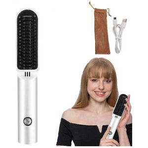 Unbranded (White) 2 In 1 Hair Straightener Brush Electric Hair Straightening Comb Cordless Unbranded (White) 2 In 1 Hair Straightener Brush Electric Hair Straightening Comb Cordless
