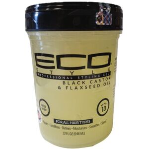 Eco Styler Eco Style Black Castor & Flaxseed Gel 946ml, 32oz Eco Styler Eco Style Black Castor & Flaxseed Gel 946ml, 32oz