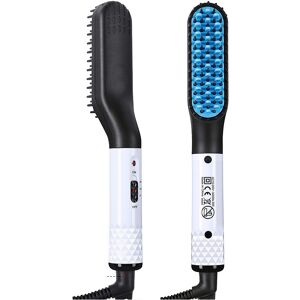 XYLFLY (WHITE, UK) Hot Comb Straightener Electric Negative Ion Heating Comb For Men Bea XYLFLY (WHITE, UK) Hot Comb Straightener Electric Negative Ion Heating Comb For Men Bea