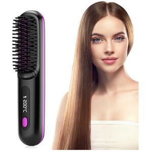 Xumann Cordless Hair Styler Straightener Brush, Portable 3 Temperature Adjustable 2 in Xumann Cordless Hair Styler Straightener Brush, Portable 3 Temperature Adjustable 2 in