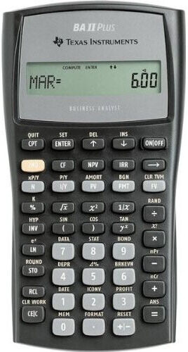 Texas Instruments Advanced Financial Calculator BAIIPlus