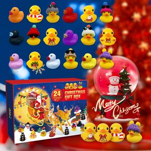 VEISHET 24 Grid Christmas Rubber Duck Advent Calendar Box Surprise Ducky Bath Toy Gift VEISHET 24 Grid Christmas Rubber Duck Advent Calendar Box Surprise Ducky Bath Toy Gift