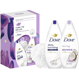 Dove Time to Relax Body Wash Collection Gift Set with a luxury shower puff perfect gi Dove Time to Relax Body Wash Collection Gift Set with a luxury shower puff perfect gi