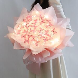 Unbranded (Pink) New 33pc Butterflies Flower Bouquet Gift Set With Led Light Great Gift Id Unbranded (Pink) New 33pc Butterflies Flower Bouquet Gift Set With Led Light Great Gift Id
