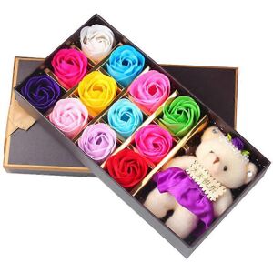 Kricely (As Shown, One size) 12 Scented Rose Flower Bath Soap Gift Box with Doll for Bir Kricely (As Shown, One size) 12 Scented Rose Flower Bath Soap Gift Box with Doll for Bir