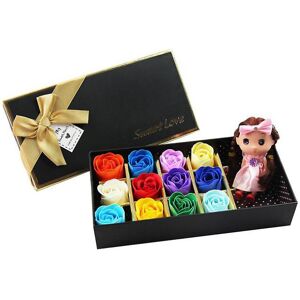 Kricely (As Shown, One size) 12 Scented Rose Flower Bath Soap Gift Box with Doll for Bir Kricely (As Shown, One size) 12 Scented Rose Flower Bath Soap Gift Box with Doll for Bir