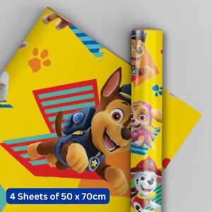 Paw Patrol 4 Sheets & 4 Tags Gift Wrap Bundle Paw Patrol 4 Sheets & 4 Tags Gift Wrap Bundle