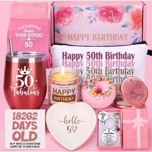 TuDou 50th Birthday Gifts for Women, Happy 50th Birthday Hamper for Her, 50 Year Old L TuDou 50th Birthday Gifts for Women, Happy 50th Birthday Hamper for Her, 50 Year Old L