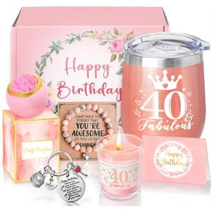 Sheinly 40th Birthday Gifts for Women, Happy 40th Birthday Basket Gifts Box for Best Fri Sheinly 40th Birthday Gifts for Women, Happy 40th Birthday Basket Gifts Box for Best Fri