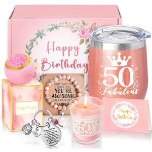 Sheinly 50th Birthday Gifts for Women, Happy 50th Birthday Basket Gifts Box for Sheinly 50th Birthday Gifts for Women, Happy 50th Birthday Basket Gifts Box for