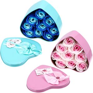 SOLUSTRE 2pcs Creative Soap Flower Gift Box Scented Romantic Festival Gift SOLUSTRE 2pcs Creative Soap Flower Gift Box Scented Romantic Festival Gift