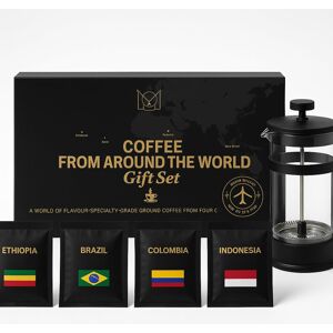 ICMinds Luxury Hampers World Coffee Gift Set with French Press Coffee Maker – 4 Finest Single Orig ICMinds Luxury Hampers World Coffee Gift Set with French Press Coffee Maker – 4 Finest Single Orig