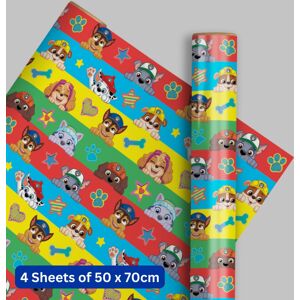Paw Patrol 4 Sheets & 4 Tags Gift Wrap Bundle Paw Patrol 4 Sheets & 4 Tags Gift Wrap Bundle