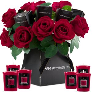 DECO EXPRESS Scented Candle Gift Set with Flowers, Ladies Bouquet Roses and Cand DECO EXPRESS Scented Candle Gift Set with Flowers, Ladies Bouquet Roses and Cand