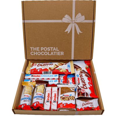 The Postal Chocolatier Kinder Bueno Hamper Box with White Chocolate and Kinder Card, Perfect Large Vari The Postal Chocolatier Kinder Bueno Hamper Box with White Chocolate and Kinder Card, Perfect Large Vari