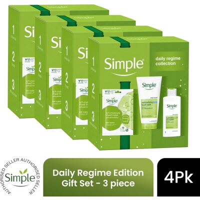 (Pack of 4) SIMPLE Daily Regime Edition Gift Set 3 piece, Choose your pack 1,2,3 (Pack of 4) SIMPLE Daily Regime Edition Gift Set 3 piece, Choose your pack 1,2,3