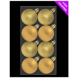 Unbranded Theme Machine 8 Pack 5cm Baubles - Gold - Christmas Glitter Plain 50mm Tree - c Unbranded Theme Machine 8 Pack 5cm Baubles - Gold - Christmas Glitter Plain 50mm Tree - c
