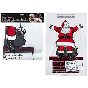 Unbranded Snow White Branded Bumper Value Pack Of 4 Plastic Giant Santa Sacks, 75 x 50cm - Unbranded Snow White Branded Bumper Value Pack Of 4 Plastic Giant Santa Sacks, 75 x 50cm -
