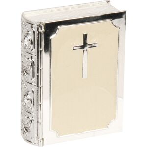 WIDDOP and Co. Juliana Silver Plated And Cream Epoxy Trinket Box Bible WIDDOP and Co. Juliana Silver Plated And Cream Epoxy Trinket Box Bible