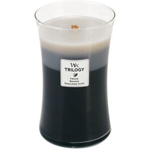 Woodwick Warm Woods Trilogy Candle, Grey, Large Woodwick Warm Woods Trilogy Candle, Grey, Large