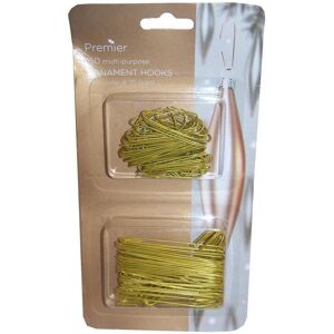 Premier 150 Multi-Purpose Christmas Tree Ornament Bauble Hooks - Gold Premier 150 Multi-Purpose Christmas Tree Ornament Bauble Hooks - Gold