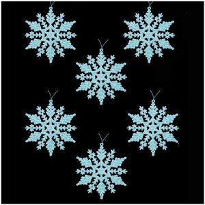 Davies Products 53968 ICE BLUE - 6-Pack Glitter Snowflakes for Christmas Tree, 10cm Hanging Orna Davies Products 53968 ICE BLUE - 6-Pack Glitter Snowflakes for Christmas Tree, 10cm Hanging Orna