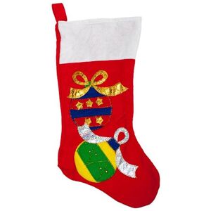Premier Christmas Red White Stocking with Felt Picture - Baubles Premier Christmas Red White Stocking with Felt Picture - Baubles
