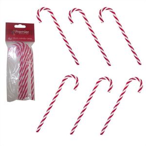 Premier 6-Pack Twisted Candy Canes - Red & White, 13cm Plastic Christmas Tree Ornaments Premier 6-Pack Twisted Candy Canes - Red & White, 13cm Plastic Christmas Tree Ornaments