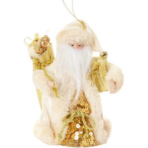 Premier Christmas Decoration Tree Topper / Hanging 6" Santa - Gold & Ivory Premier Christmas Decoration Tree Topper / Hanging 6" Santa - Gold & Ivory