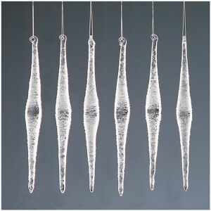 Snow White Christmas Tree Decoration 6 Pack Frosted Glass Diamond Icicles Snow White Christmas Tree Decoration 6 Pack Frosted Glass Diamond Icicles