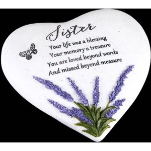 WIDDOP and Co. "Thoughts of You" Lavender Stone Heart Memorial Plaque - Sister WIDDOP and Co. "Thoughts of You" Lavender Stone Heart Memorial Plaque - Sister