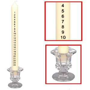 Premier 25cm Countdown to Christmas Advent Candle in Clear Glass Holder - IVORY Premier 25cm Countdown to Christmas Advent Candle in Clear Glass Holder - IVORY